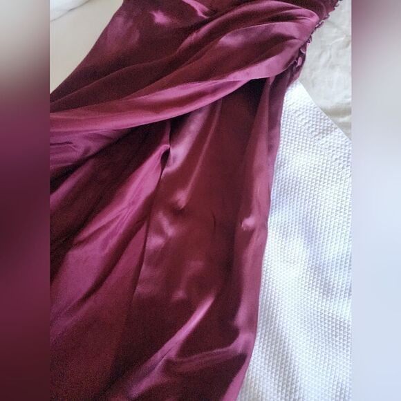 Galina braidsmaid one spaghetti strap side rushed buttons side slit from waist - Picture 12 of 15